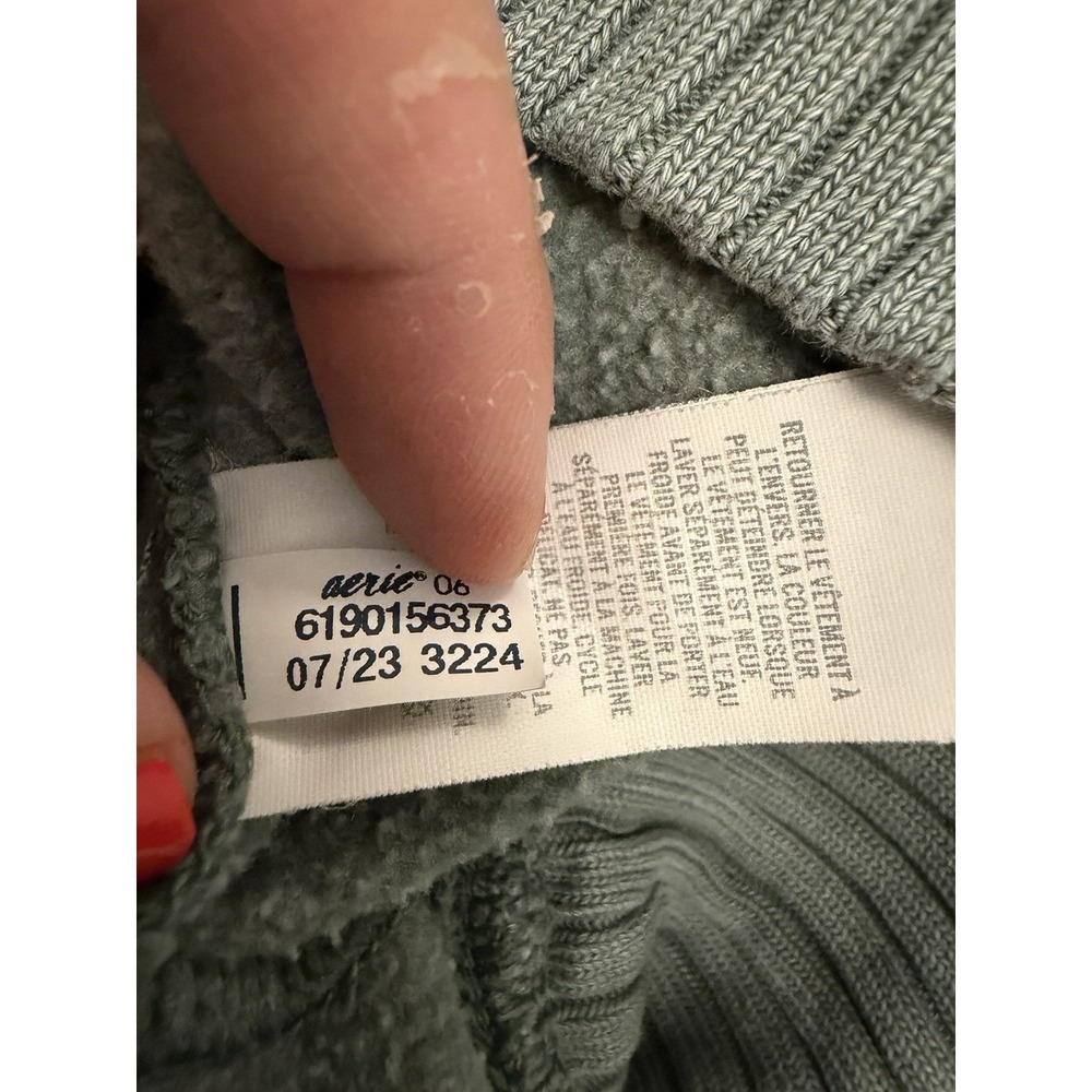 Aerie Quarter Snap Sweatshirt Womens L Royal Palm Oversized Back To Campus - Picture 10 of 11